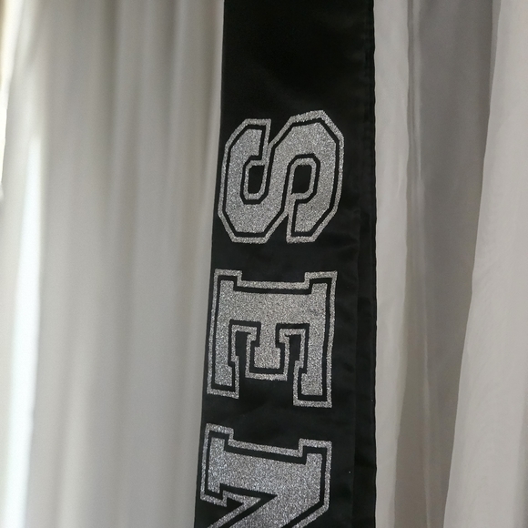 Senior Sash in Black and silver glitter font block letters. - Picture 4 of 5